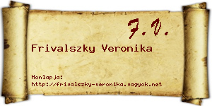 Frivalszky Veronika névjegykártya